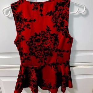 Top with velvet floral design